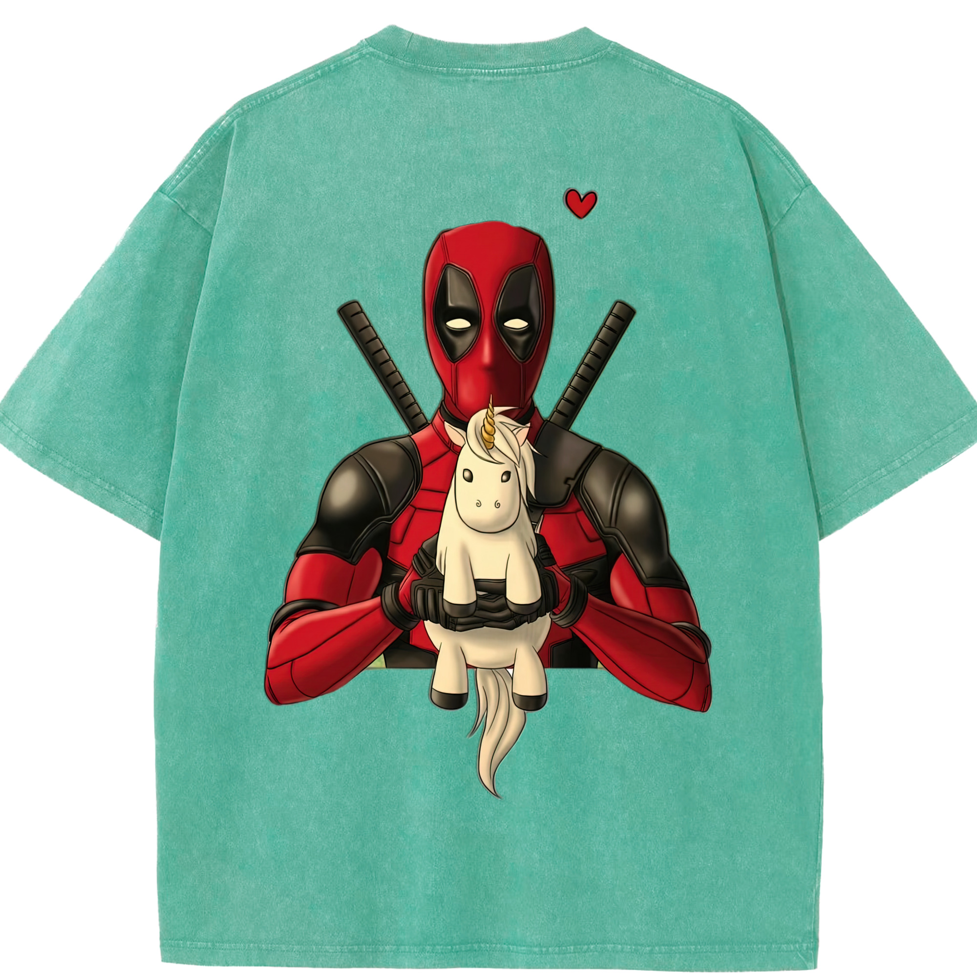 （画像用） Deadpool デッドプール 綿100% ヴィンテージ風 半袖Tシャツ（背面プリント）